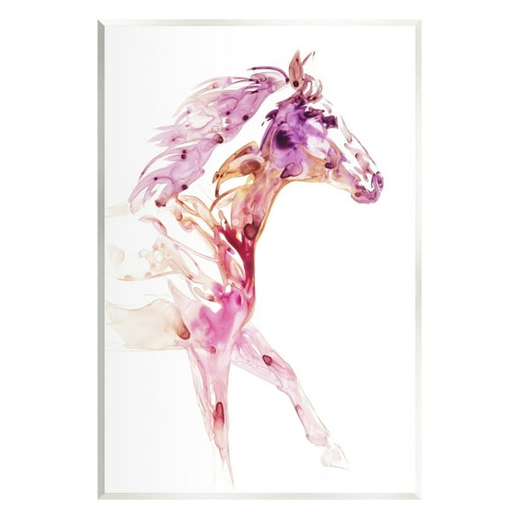Stupell Abstract Pink Horse Galloping Animals & Insects Painting Wall Plaque Unframed Art Print Wall Art