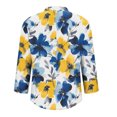 thumbnail image 4 of Xuyuer Womens Shirts Long Sleeve Cotton Shirt Linen V Neck Casual Loose Tops Blouses Cotton Linen Tunic Shirts Blouse Tops Beach Cover Up Casual Shirts Oversized Solid Blouses Tops, 4 of 5