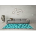 thumbnail image 3 of Ahgly Company Indoor Round Oriental Turquoise Blue Industrial Area Rugs, 4' Round, 3 of 4