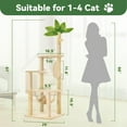 thumbnail image 2 of YYEAN 61" Large Cat Tree Tower for Indoor Cats with DIY Green Leaves Scratching Post Multi Soft Hang Ball Plush Cat House Furniture 360° Rotating Cat Scratch Board with Hammock-Square Beige, 2 of 7