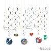 Justice League™ Hanging Swirl Decorations - 12 Pc