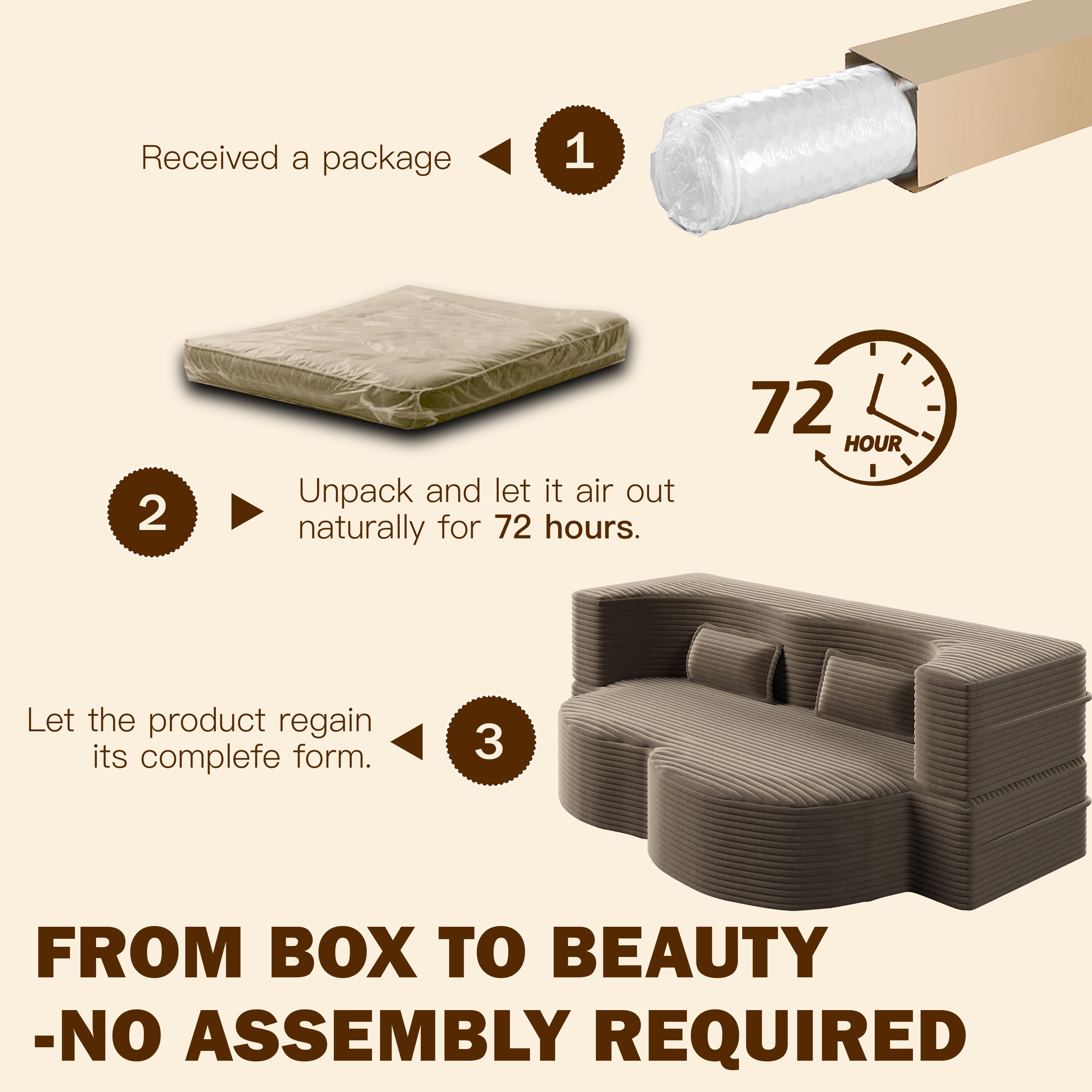 LLappuil Full Size Futon Convertible Sleeper Sofa Bed, 78" Corduroy Loveseat Floor Sofa Couch for Living Room