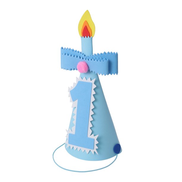 KAKOWELY Sombreros de fiesta de cumpleaños para niños, gorros de corona de príncipe kawaii para niñas y niños, accesorios para fotos de cumpleaños, decoración para fiestas (número 1 azul)