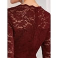 thumbnail image 4 of DARING DIVA Floral Lace Wedding Bodycon Pencil Dress XL Wine Red, 4 of 6