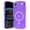Purple, variant on Magnetic Case for iPhone Air, Compatible with MagSafe, Magnetic Clear Curly Wavy Frame Wave Sparkly Bling Glitter Transparent TPU PC Girls Women Case for iPhone Air, Silver