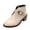 Beige, variant on Women's Western Ankle Boots Zip-Up Stacked Mid Heel Wingtip Dressy Sizes 41