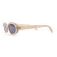 thumbnail image 3 of Womens Mod Thin Plastic Narrow Oval Retro Sunglasses Beige - Black, 3 of 4
