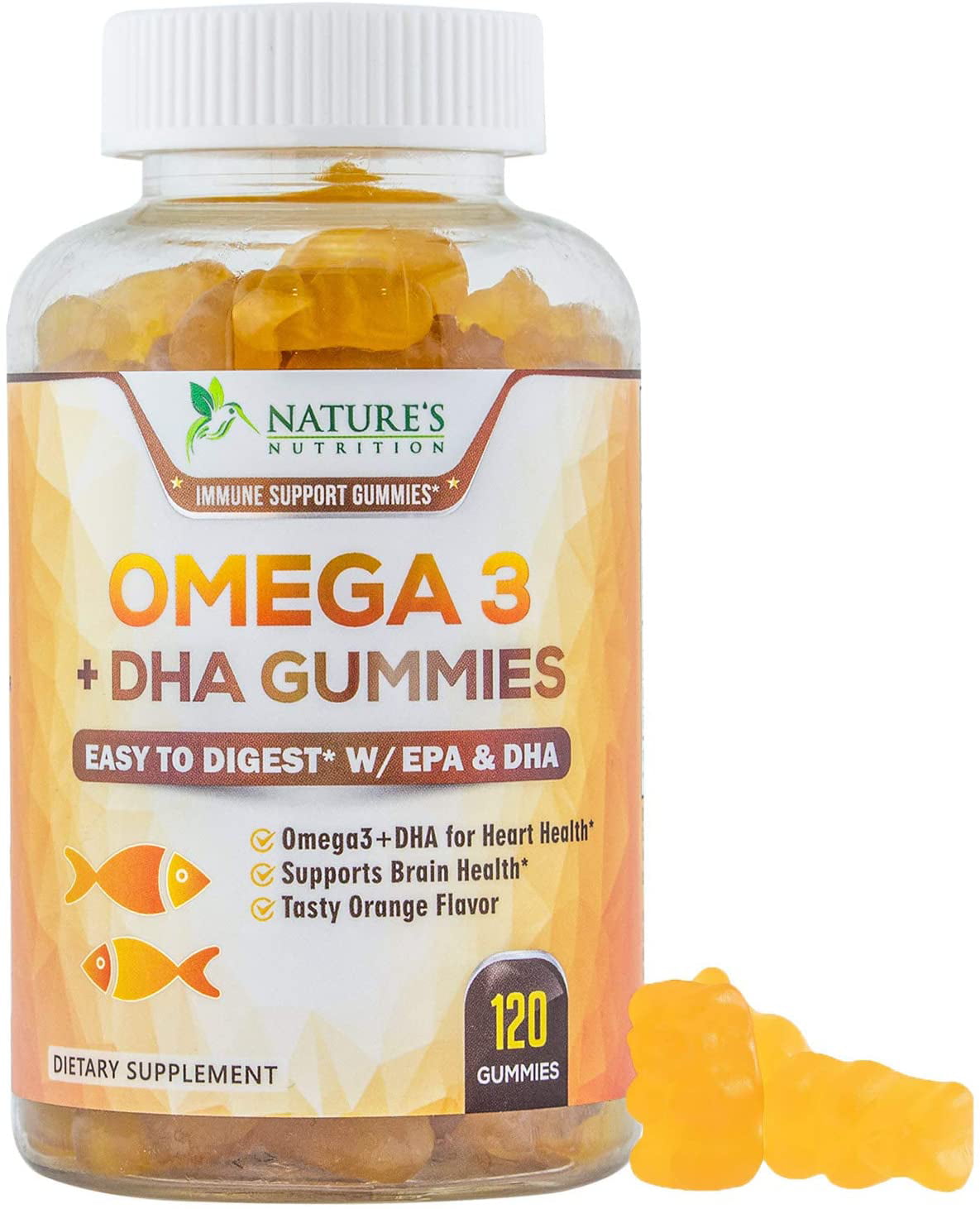 Omega 3 Fish Oil Gummies Extra Strength DHA & EPA, 120 Ct