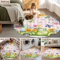 thumbnail image 5 of Round Rugs 3Ft, Spring Easter Round Area Rug Washable Indoor Throw Carpet, Colorful Eggs Floral Truck Butterflies Pink Plaid Small Non Slip Circle Rug for Bedroom Living Room Home Decor Aesthetic, 5 of 8
