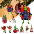 thumbnail image 3 of Gran oferta Adornos de árbol de Navidad colgante de monstruo verde acrílico adornos de Navidad planos para decoración de fiesta de Navidad, 3 of 4
