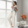 thumbnail image 4 of JUNZAN Beautiful Rabbit Women's Pajama Pants Drawstring Comfy Sleep Bottoms with Pockets, 4 of 5