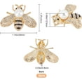 thumbnail image 2 of 1 Bag 2Pcs Bee Brooches for Women Crystal Insect Honey Brooch Lapel Pin Rhinestone Fashion Jewelry Set Elegant Personality Accessories with Faux Pearl Gift for Birthday Party Anniversary (gold), 2 of 7