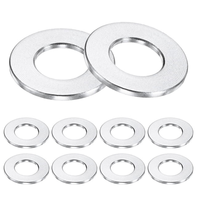 Uxcell 10-Pack Espaciadores de Aluminio M10 10.5mm/ ID x 20mm/ OD x 1.5mm/ L Espaciador Metálico Redondo para Tornillos