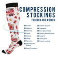 thumbnail image 2 of FORMRS Womens Knee High Socks Casual Long Thick Travel Daily Wear, 1 Pair, White Cartoon Fire Truck Pattern, 2 of 6
