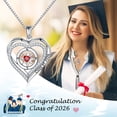 thumbnail image 2 of Iefil S925 Sterling Silver Birthstone Heart Pendant Necklace for Women, Dainty Graduation Gifts 2026, CZ Fine Jewelry, 2 of 8