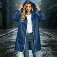 thumbnail image 2 of Enjoytime Rain Coats for Women Waterproof Hooded Long Rain Jacket Outdoor Travel Lightweight Windbreaker, 2 of 8