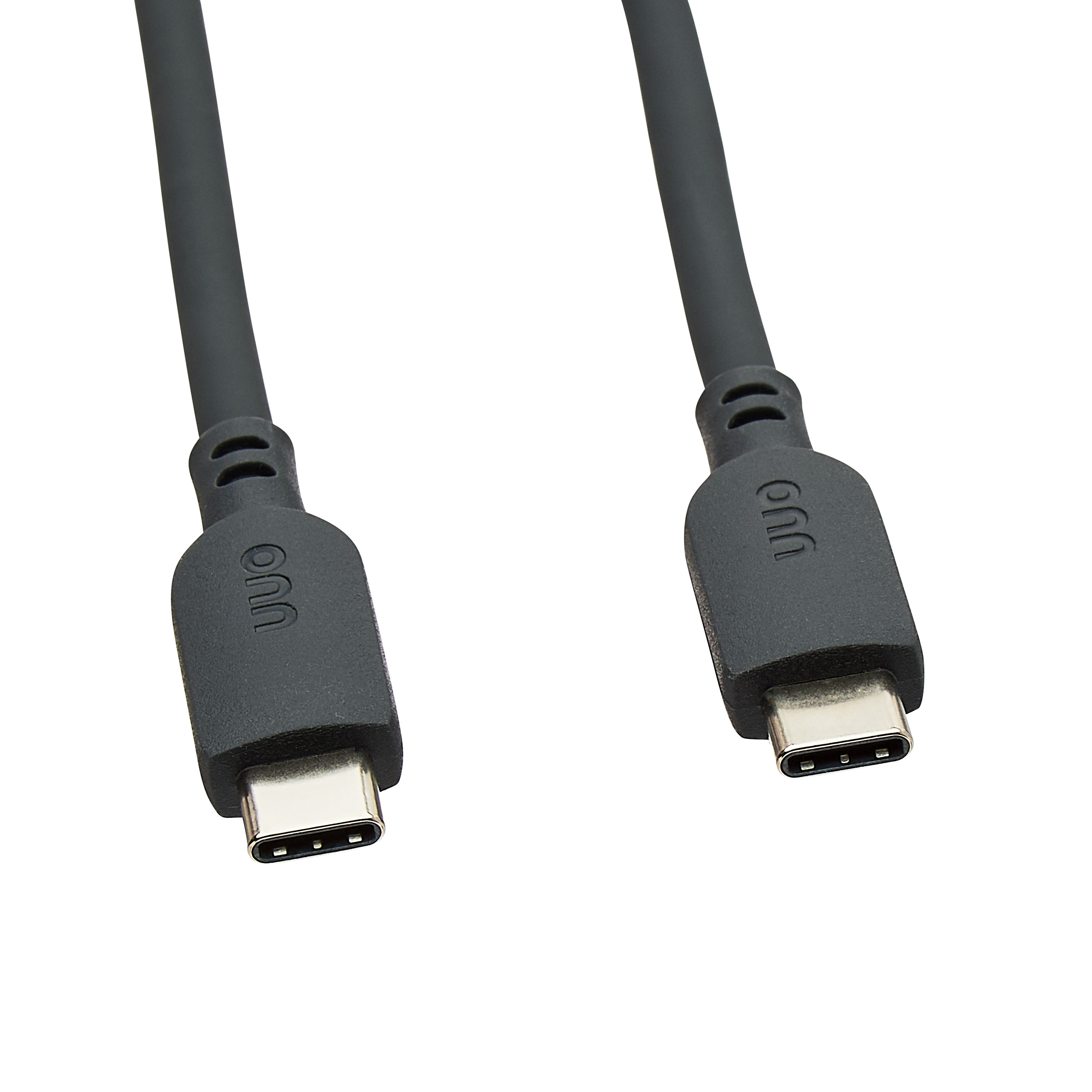onn USB-C to USB-C Cable 6 ft, Gray photo 4