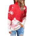 thumbnail image 1 of Chandail de Noël pour Femmes, Tricoté à la Main, Mode, Col Rond, Imprimé, Cardigan Chaud, Décontracté, Mi-Long, 1 of 5