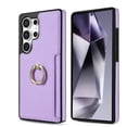 thumbnail image 6 of For Samsung Galaxy S25 Ultra Wallet Case with Card Holder, 360°Rotation Ring Holder Kickstand, Premium PU Leather RFID Blocking Card Pocket Protective Cover For Samsung Galaxy S25 Ultra, Purple, 6 of 6