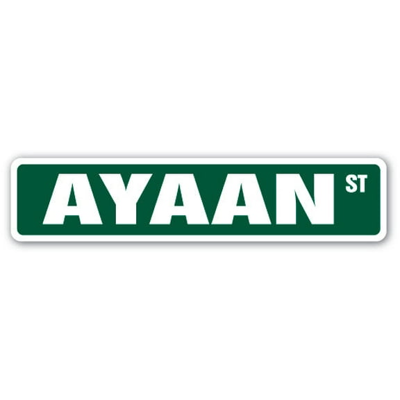 AYAAN Street Sign Childrens Name Room Sign | Indoor/Outdoor | 24" Wide