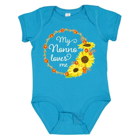 

Inktastic My Nonno Loves Me with Sunflower Wreath Gift Baby Boy or Baby Girl Bodysuit