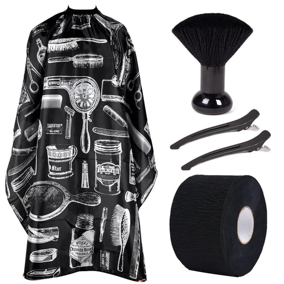 Hair Cutting Cape Barber Cape for Men Hair Cape for Haircuts Barber Cape for Hair Stylist with Adjustable Neck Size Neck Strip Neck Duster Set Barber for Hair Cutting Styling Brush Haircare