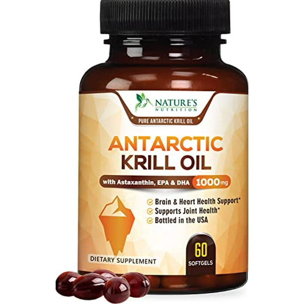 Antarctic Krill Oil 1000mg Extra Strength with Omega3s, EPA, DHA