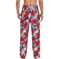 thumbnail image 3 of Uemuo Leaves And Flowers Pattern Men's Wide Leg Palazzo Lounge Pants with Pockets Light Weight Loose Comfy Casual Pajama Pants-XX-Large, 3 of 9