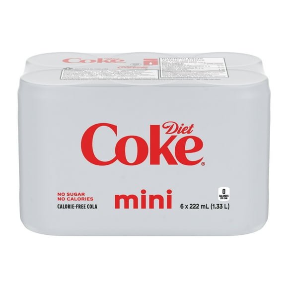 Diet Coke 222mL Mini-Cans 6 Pack, 6 x 222 mL