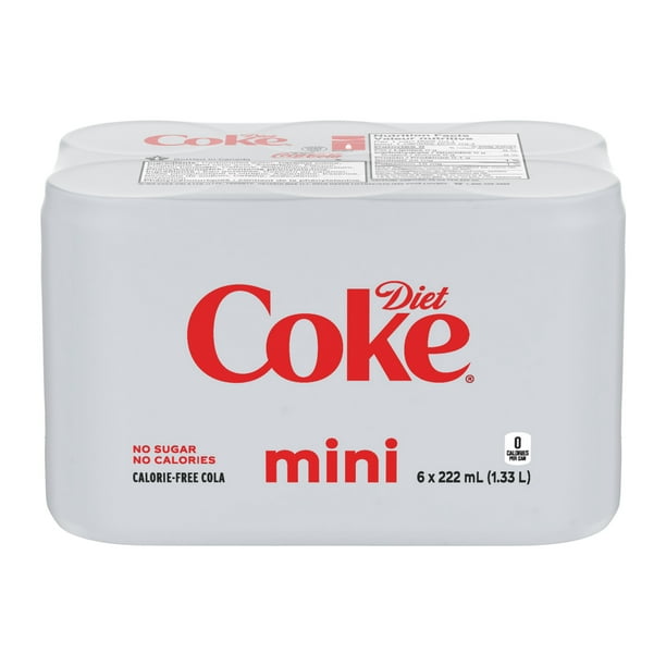 Coke Diète Mini-Canette de 222 mL, paquet de 6 6 x 222 mL