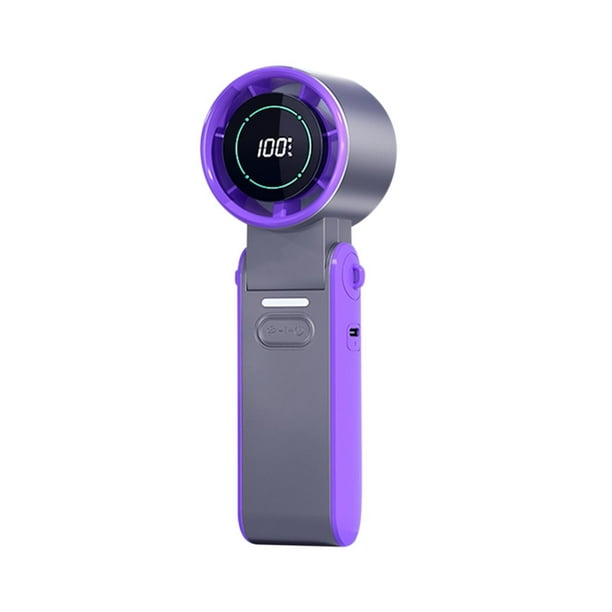 Ventilador de cuello portátil con pantalla LED | Ventilador personal manos libres para actividades al aire libre | Velocidad ajustable, diseño plegable, opciones en gris y blanco