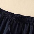 thumbnail image 6 of Ohufall Womens Solid Color Wide Leg Pants With Pockets Summer Casual Thin Straight Cotton And Linen Capris Plus Size Drawstring Elastic Waist Cropped Pants, 6 of 7