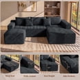 thumbnail image 4 of Garaneeds 95" U-Shaped Sectional Sofa, Boneless Modular Couch for Living Room, Extra Deep Seat with Right-Facing Chaise & Ottoman, Corduroy Upholstery, No Assembly Required, Gray, 4 of 9