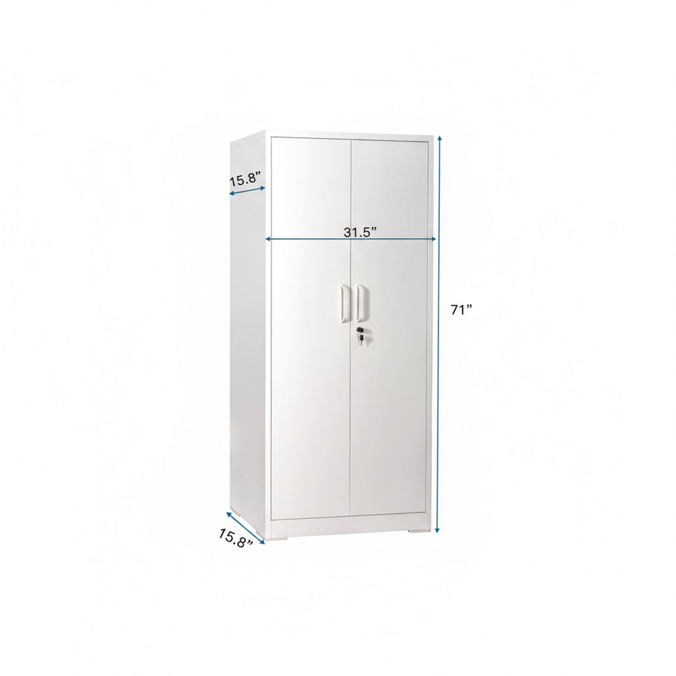 GDF Studio 71" Heavy-Duty Metal Storage Cabinet with Locking Doors & 4 Adjustable Shelves, Black