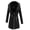 Black, variant on Women's Faux Suede Leather Pea Coat Long Winter Outerwear with Detachable Fur Collar