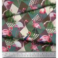 thumbnail image 3 of Soimoi Brown Poly Georgette Fabric Flamingo Bird Decor Fabric Printed Yard 52 Inch Wide, 3 of 3
