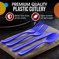 thumbnail image 2 of Exquisite Heavyweight Royal Blue Plastic Forks, Spoons & Knives Assortment, Medium Size, 24 Count, 2 of 6