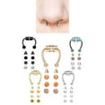 thumbnail image 1 of xinxixnxx Magnetic Fake Septum Nose Rings Hoop Horseshoe for Women Bright 5 Mix, 1 of 9