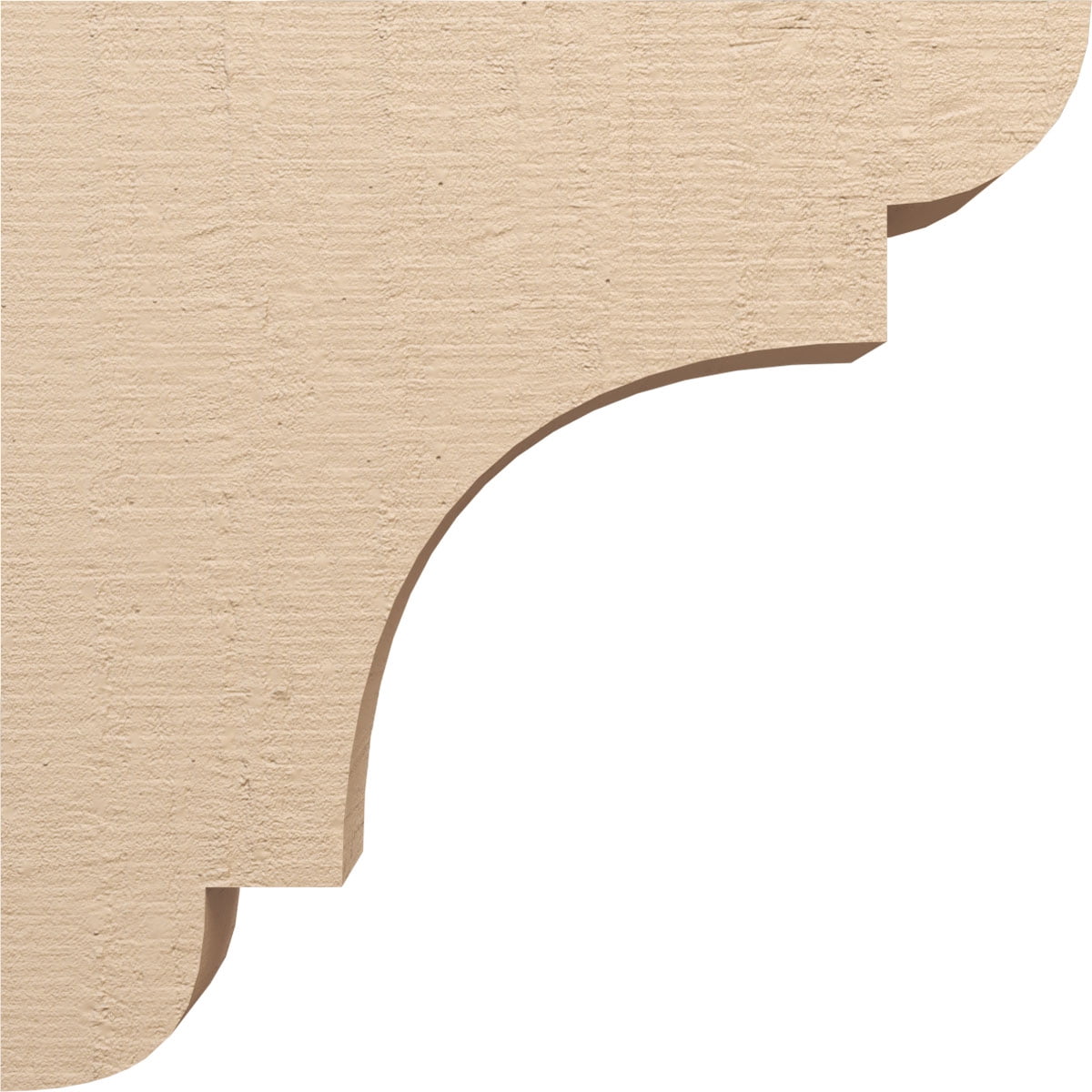 9"W x 36"D x 36"H Thin New Brighton Rough Cedar Woodgrain TimberThane Corbel, Primed Tan