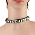 thumbnail image 2 of Personalidad Ajustable Cinturón Punk Square Lentejuelas Remache Negro PU Cuero Clavícula Collar Collar para Mujeres Hombres 1pc Yinane Collar de remache de cinturón, 2 of 5