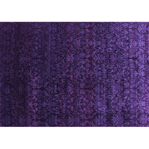 Ahgly Company Indoor Rectangle Abstract Purple Contemporary Area Rugs, 5' x 7'