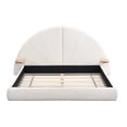 thumbnail image 2 of Unique Arched Boucle Queen Bed Frame in Beige with Built-in Side Table, Luxurious &amp; Skin-Friendly Fabric, Sturdy Wood Frame, Easy Assembly for Bedroom, 2 of 11