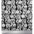 thumbnail image 1 of Soimoi Crepe Silk Fabric Leaves & Floral Block Print Sewing Fabric Yard 42 Inch Wide, 1 of 3