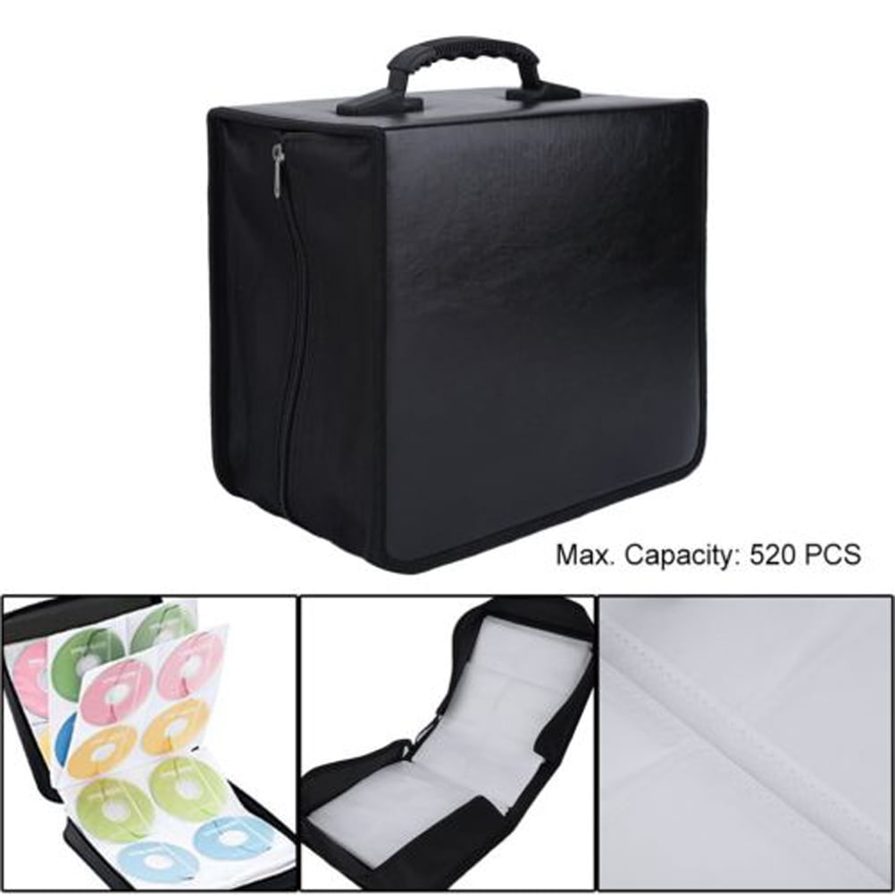 WEAVILUX Black CD Storage Case with Sleek Rectangular Design for Home, Office, and Organization