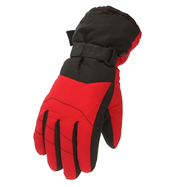 Gants Rouges Mitaines Gants d'Hiver pour Enfants Garçons Filles Mitaines Coupe-Vent pour Sports de Plein Air Ski