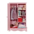 thumbnail image 3 of Furniture of America Poppy Contemporary Wood 4-Shelf Armoire in Pink, 3 of 3