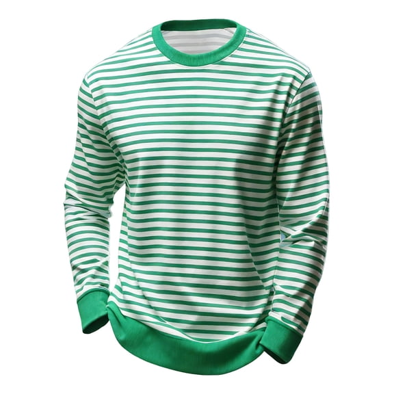 WOYY Boys Striped Sweatshirt Casual Crew Neck Pullover Unisex Kids Soft Top, Sizes 3-14