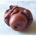 thumbnail image 5 of Carved & Signed Boxwood Circus Elephant Ojime/Netsuke Bead | 23x22x15mm | Brown | 1 Beads, 5 of 12