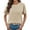 Apricot, variant on Short Sleeved Solid Color Women Casual Crew Neck Short Sleeve Knit Sweater Tops