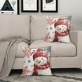 thumbnail image 5 of Winter Snowman Snowflake Pillow Covers 18x18 Inch Red Christmas Throw Pillow Covers Set of 2 Xmas Winter Holiday Pillowcases Cushion Covers for Couch Home Decor, 5 of 7